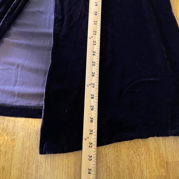 Velvet Open Front Blazer Cardigan Coverup Jacket Size Large Purple Brown Velour - Picture 7 of 7